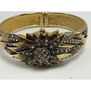 Nadia Ladies Cuff Watch New Battery 21MM 7" Gold Tone